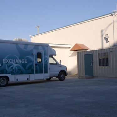 Photo of a truck that belongs to IDEA Exchange organization.