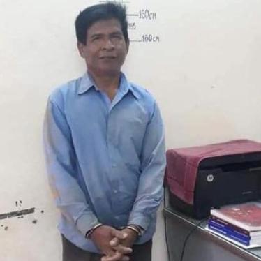 Former CNRP official, Nuth Pich, in custody, August 17, 2019. (via VOD)