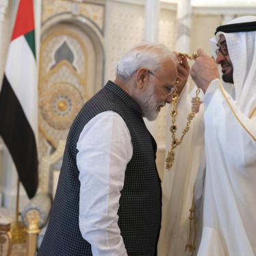 In this photograph made available by the state-run WAM news agency, Indian Prime Minister Narendra Modi, left, receives a medal during his induction to the Order of Zayed from Sheikh Mohammed bin Zayed Al Nahyan, in Abu Dhabi, United Arab Emirates, Saturd
