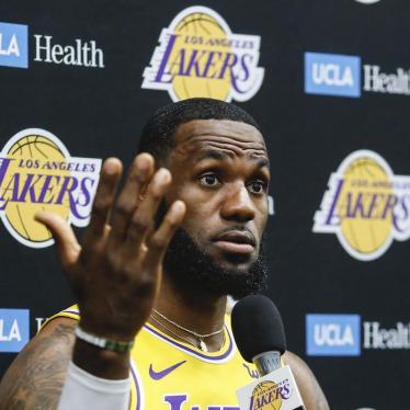 Los Angeles Lakers forward LeBron James speaks during the NBA basketball team's media day in El Segundo, California, September 27, 2019.