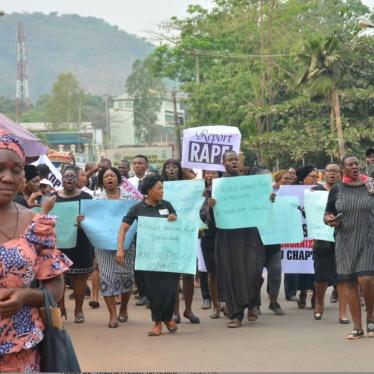 WACOL and other civil society groups protest against the police on February 3, 2020 in Enugu City. 